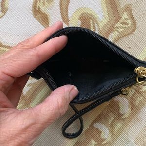 Coach black wristlet with canvas and leather design
